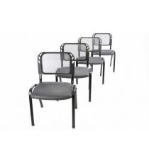 Sada 4 stohovatelných kongresových židlí - šedá