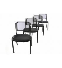 Sada 4 stohovatelných kongresových židlí - černá