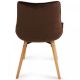 MIADOMODO Sada prošívaných jídelních židlí, hnědá, 6 ks