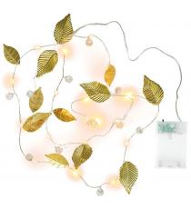 Osvětlení perly a zlaté listy, 20 LED, teplá bílá