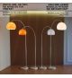 Jago Stojací oblouková lampa oranžová, 130 - 180 cm
