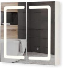 MIADOMODO Zrcadlová skříňka s LED osvětlením, 65 x 65 cm