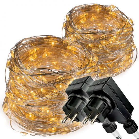 Světelný řetěz - 2 x 200 LED, teplá bílá