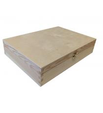 Dřevěná uzavíratelná krabička, 35 x 7 x 25 cm