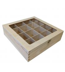 Dřevěná uzavíratelná krabička, 30 x 8 x 29 cm