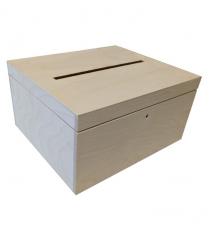 Dřevěný box na svatební dary a přání, střední, 29	x 15	x 24,5 cm