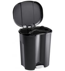 Odpadkový koš TRIO 2 x 15 L + 1 x 10 L, plast, černý/šedý