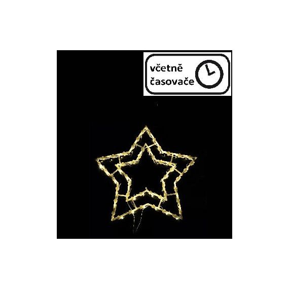 Vánoční dekorace na okno - 50 LED, hvězda