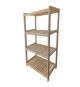 Dřevěný regál se 4 policemi, 133 x 70 x 43 cm