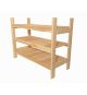 Dřevěný policový regál, 3 police, 60 x 50 x 33 cm