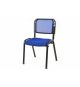 Konferenční židle s modrým sedákem, kovový rám, stohovatelná