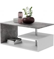 Konferenční stolek, 90 x 50 x 41 cm, bílo/šedá