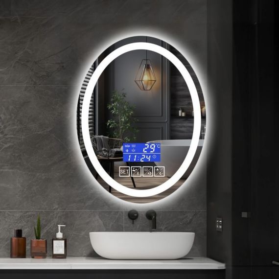 IREDA zrcadlo s LED osvětlením, 80 x 60 cm + Bluetooth