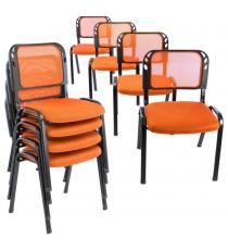 Sada stohovatelných židlí - 8 ks, oranžová