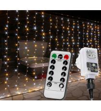 Vánoční světelný závěs - 6x3 m, 600 LED, 24 pramenů