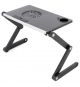 Notebookový stolek s USB větrákem, stříbrnočerný