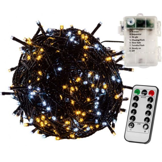 VOLTRONIC Vánoční řetěz 10 m,100 LED,teple a studeně bílý