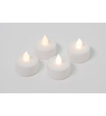Dekorativní sada 4 čajové svíčky, bílé