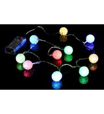 Vánoční řetěz, světelné koule, 10 LED, barevné