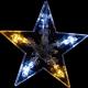 Vánoční závěs - 5 hvězd, 61 LED, teple a studeně bílá