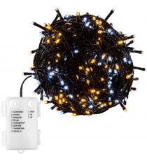 Vánoční řetěz 100 LED - 10 m, teple a studeně bílý
