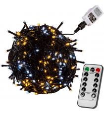 VOLTRONIC Vánoční řetěz 5 m,50 LED,teple/stud.bílý + ovladač
