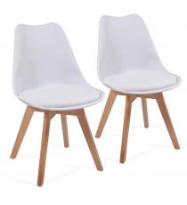 Sada jídelních židlí s plastovým sedákem, 2 ks, bílé