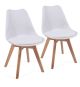 MIADOMODO Sada jídelních židlí, bílá, 2 kusy
