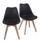 MIADOMODO Sada jídelních židlí, černá, 2 kusy