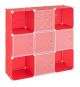 Úsporný zásuvný plastový regál - 108 x 110 x 37 cm, červený