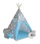 Dětský stan teepee s příslušenstvím, modro/šedý