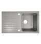 Granitový dřez s odkapávačem, šedý, 76 x 46 cm