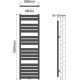 AQUAMARIN Vertikální koupelnový radiátor, 1600 x 500 mm