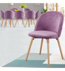 MIADOMODO Sada jídelních židlí sametové, fialové, 8 ks