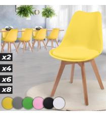 MIADOMODO Sada jídelních židlí, žlutá, 8 kusů