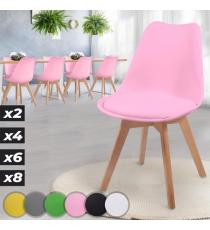 MIADOMODO Sada jídelních židlí, růžová, 8 kusů