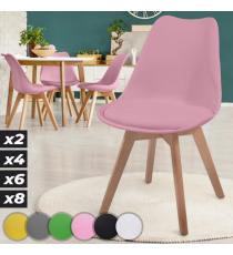MIADOMODO Sada jídelních židlí,  růžové, 4 kusy