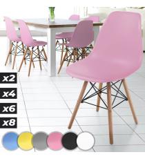 MIADOMODO Sada jídelních židlí, 6 kusy, růžová