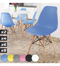 MIADOMODO Sada jídelních židlí, 4 kusy, modré