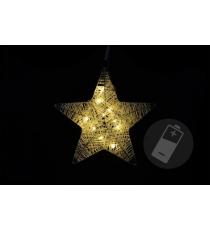 Vánoční dekorace, hvězda 25 cm, 10 LED, teple bílá