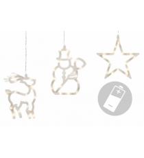Vánoční LED dekorace, hvězda, sněhulák, sob, mrazivý efekt