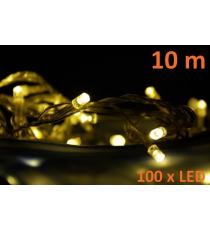 Vánoční LED řetěz 10 m, 100 diod, teple bílý