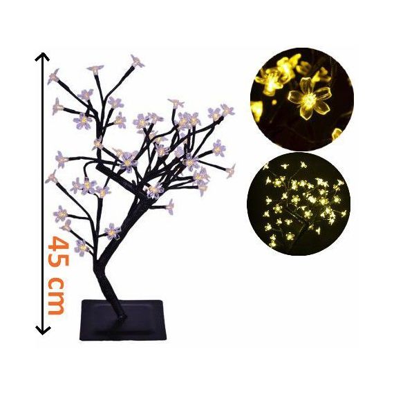 Dekorativní LED osvětlení - strom s kvítky, teple bílé