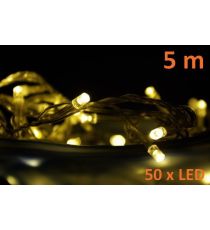 Vánoční LED osvětlení 5 m - teple bílé, 50 diod