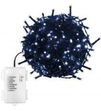 Vánoční řetěz 100 LED - 10 m, studeně bílý, na baterie