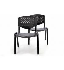 Sada 2 ks stohovatelné plastové kancelářské židle - černá
