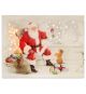 Nástěnná malba Santa Claus s psíkem, 40 LED, 30 x 40 cm