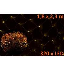 Vánoční LED světelná síť 1,8 x 2,3 m, 320 diod, teple bílá