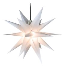 Vánoční dekorace, hvězda s časovačem 1 LED, 55 cm, bílá
