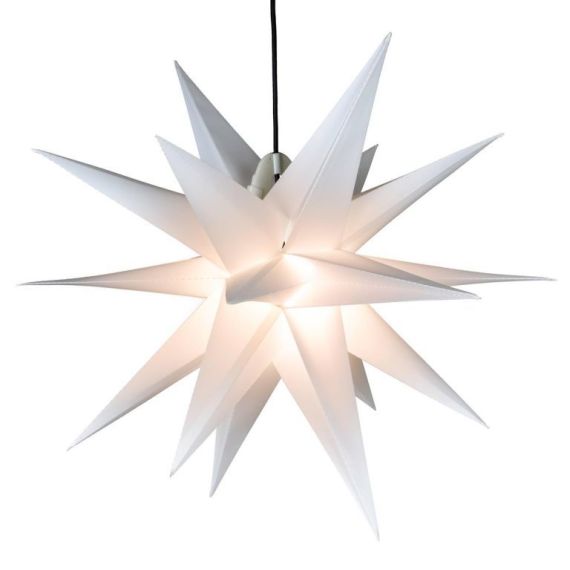 Vánoční dekorace - hvězda s časovačem 1 LED, 55 cm, bílá